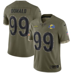 Aaron Donald Los Angeles Rams  2022 Salute To Service Limited Jersey - Olive