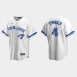 Men's Toronto Blue Jays #4 George Springer White Cooperstown Collection Home Jersey