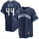 Men's  Chicago Cubs #44 Anthony Rizzo Navy 2021 City Connect Replica Player Jersey