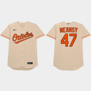 Men's Baltimore Orioles #47 John Means 2021 Players' Weekend Meansy Nickname Cream Jersey