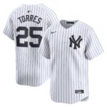 Men's New York Yankees #25 Gleyber Torres  White Home Limited Player Jersey