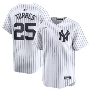 Men's New York Yankees #25 Gleyber Torres  White Home Limited Player Jersey