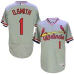 St. Louis Cardinals #1 Ozzie Smith Grey Flexbase Collection Cooperstown Stitched Jersey