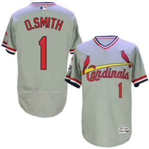 St. Louis Cardinals #1 Ozzie Smith Grey Flexbase Collection Cooperstown Stitched Jersey