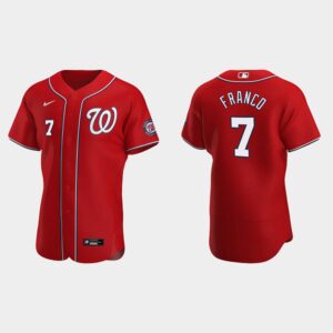 Men's Washington Nationals #7 Maikel Franco Red Alternate Flex Base Jersey