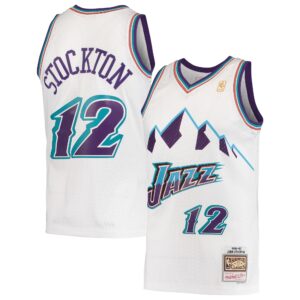 John Stockton Utah Jazz Mitchell & Ness Hardwood Classics 1996-97 Swingman Jersey - White
