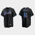 Men's New York Mets #6 Starling Marte Black Alternate Jersey