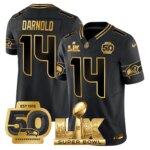 Sam Darnold #14 Seattle Seahawks Super Bowl LX Gold Patch Game Jersey - All Stitched