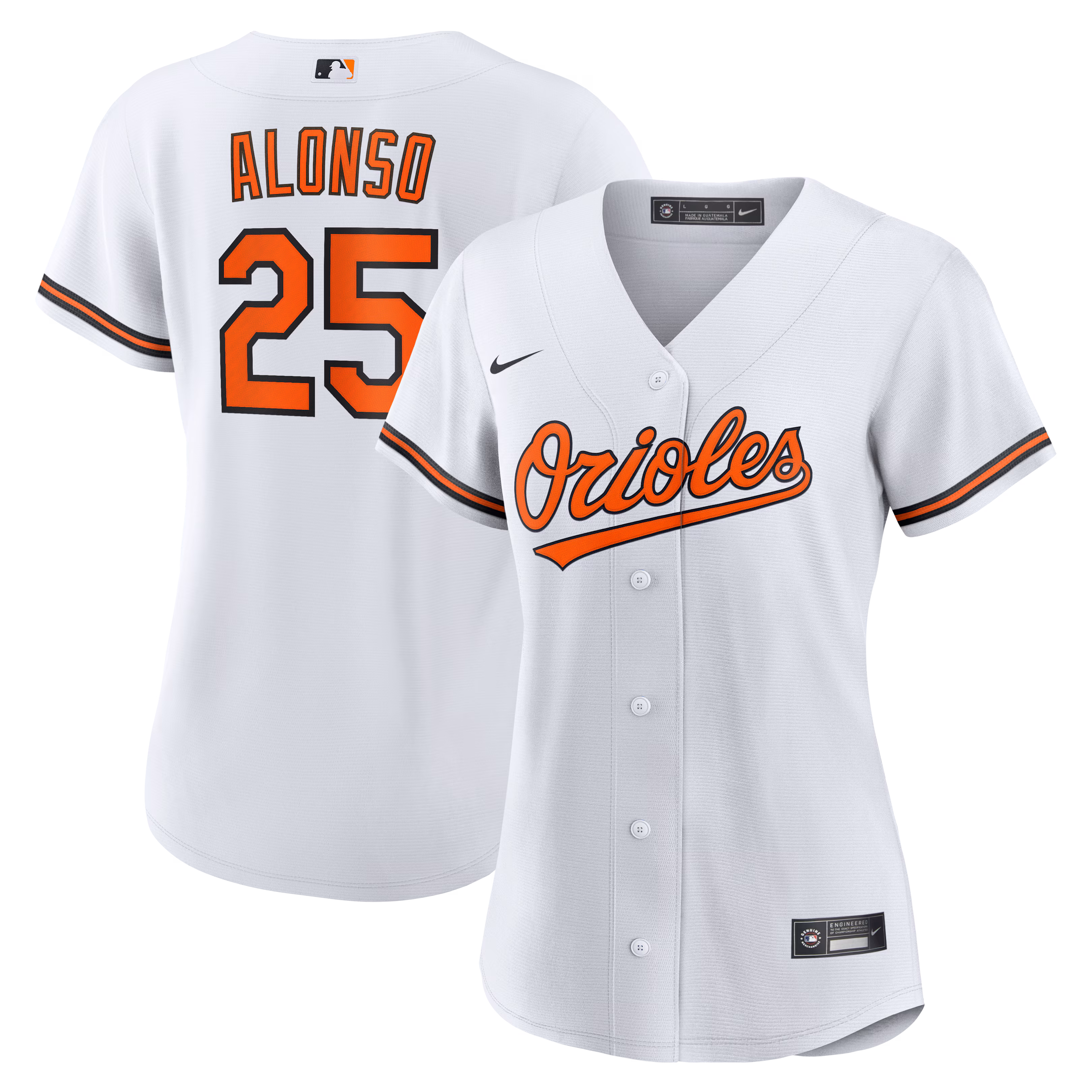 Women's Baltimore Orioles Pete Alonso #25 White Home Replica Jersey
