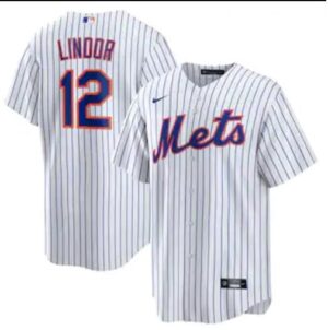 Men's New York Mets #12 Francisco Lindor  White Home Replica Player Jersey