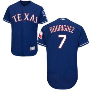 Texas Rangers #7 Ivan Rodriguez Blue Flexbase Collection Stitched Jersey
