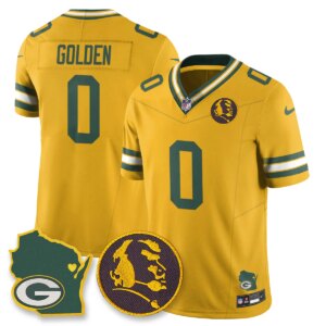 Matthew Golden #0 Green Bay Packers GB Vapor Limited Jersey - John Madden Patch - All Stitched
