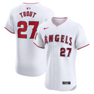 Los Angeles Angels Mike Trout #27 White Home Elite Player Jersey