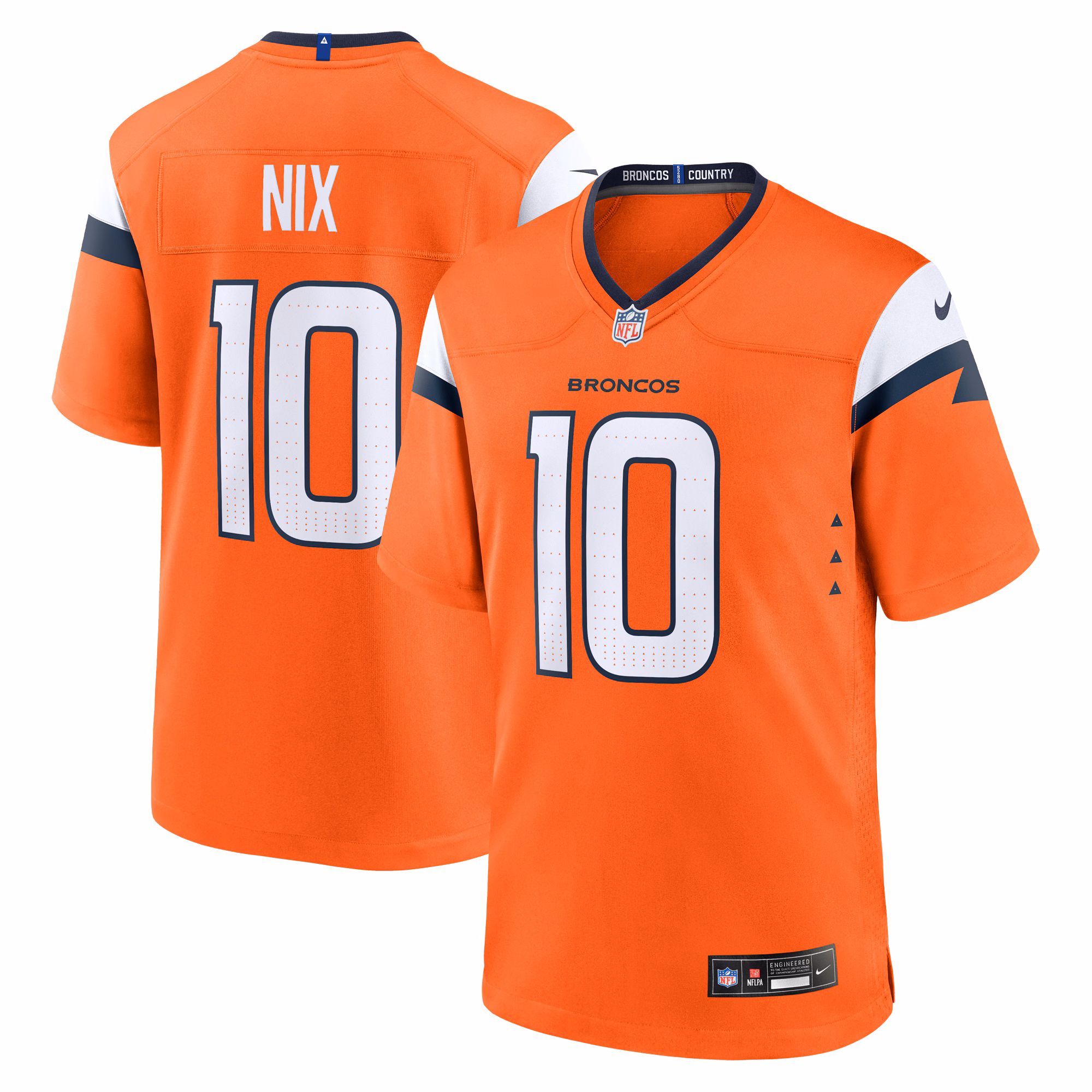 Bo Nix Denver Broncos 2024 Draft First Round Pick Player Game Jersey - Orange