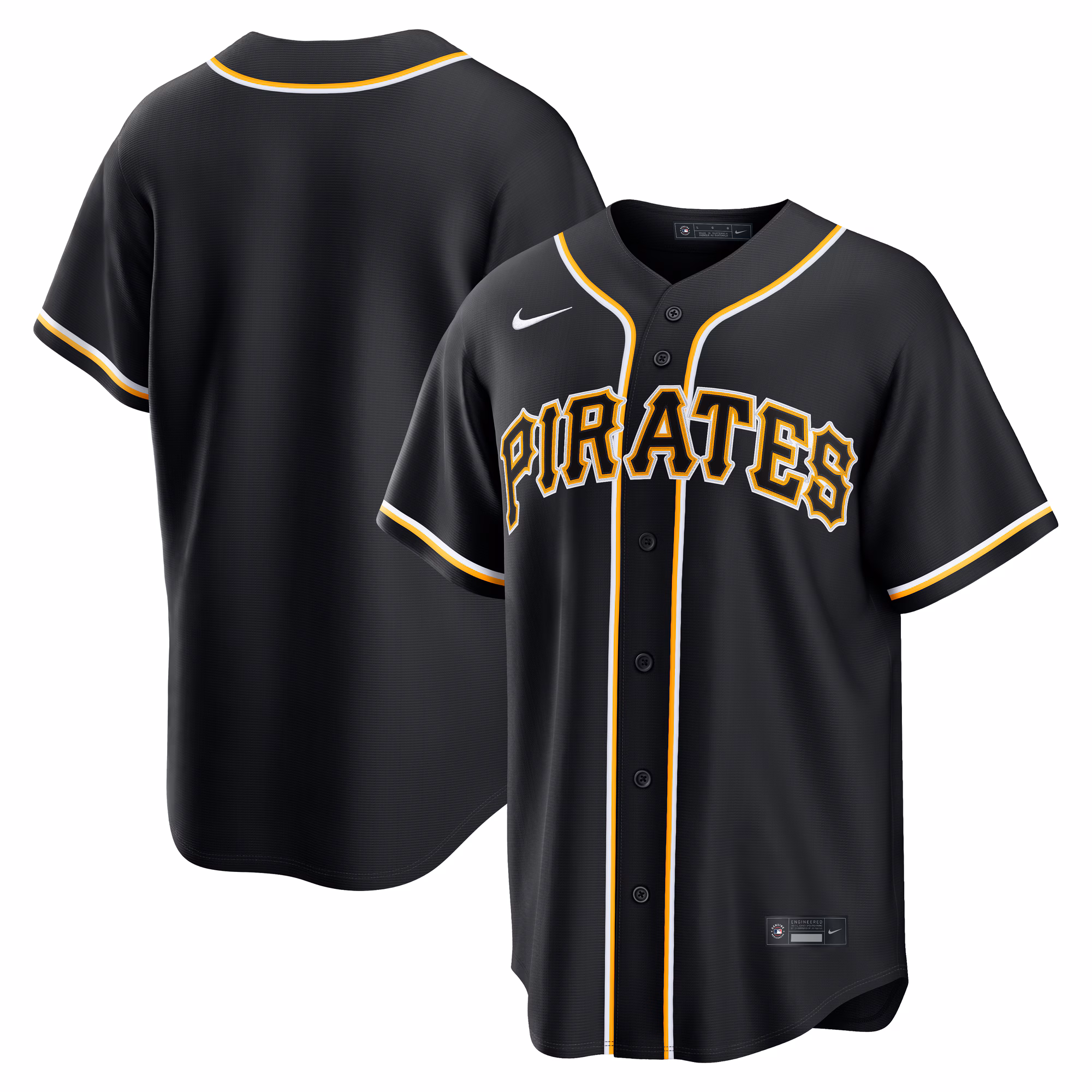 Team Pittsburgh Pirates Fashion Replica Black Out Jersey