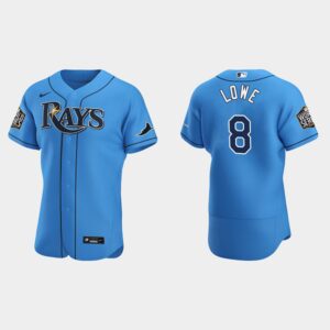 Men's Tampa Bay Rays #8 Brandon Lowe Light Blue 2020 World Series Alternate Flex Base Jersey