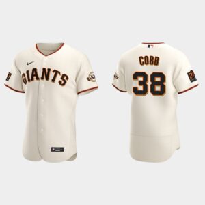 Men's San Francisco Giants #38 Alex Cobb Cream Home Flex Base Jersey