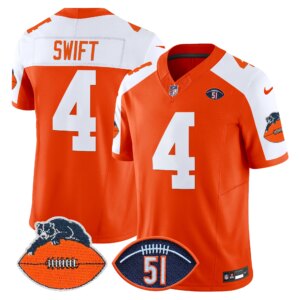 D'Andre Swift #4 Chicago Bears CHI Dick Butkus Patch Throwback Vapor Limited Jersey - All Stitched