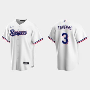 Men's Texas Rangers #3 Leody Taveras White Home Jersey