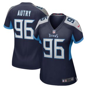 Denico Autry Tennessee Titans  Women's Game Jersey - Navy