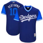 Men's Los Angeles Dodgers #10 Justin Turner Redturn2 Majestic Royal 2017 Players Weekend Jersey