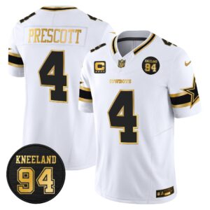 Dallas Cowboys 94 Marshawn Kneeland Memorial Patch Gold Vapor Limited Jersey - All Stitched