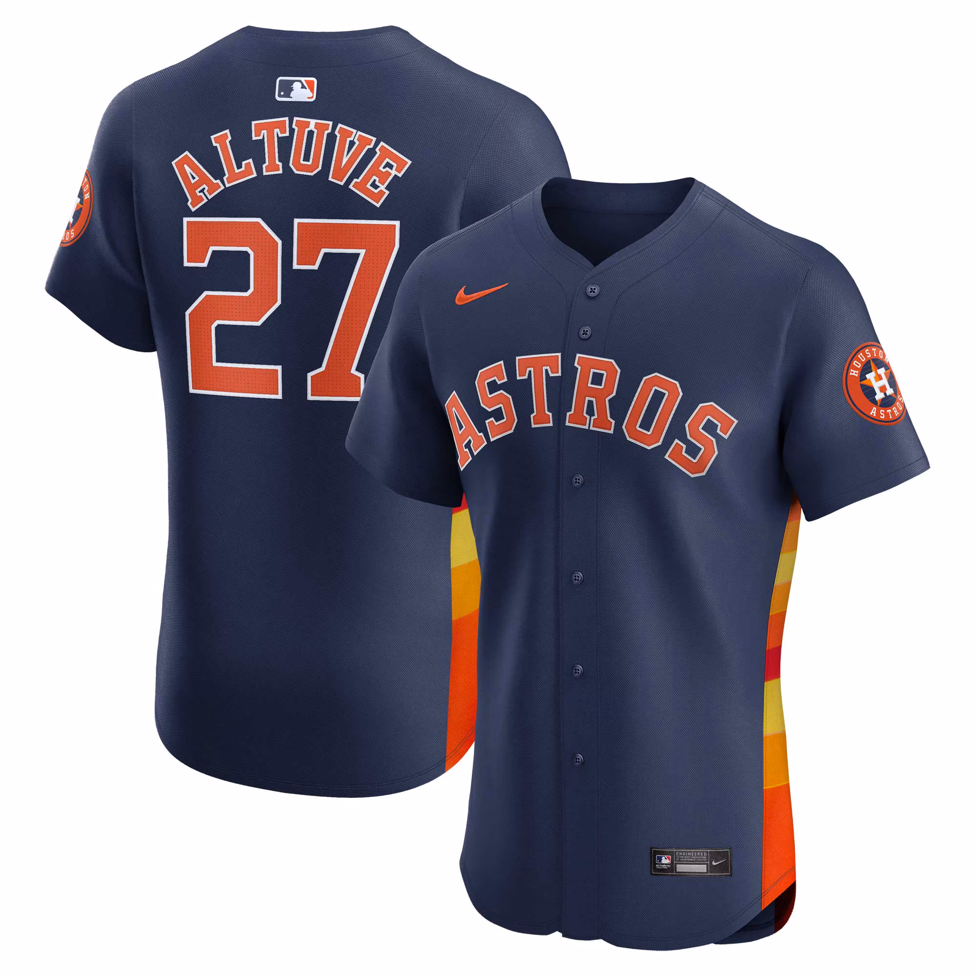Houston Astros Jose Altuve #27 Navy Alternate Elite Player Jersey