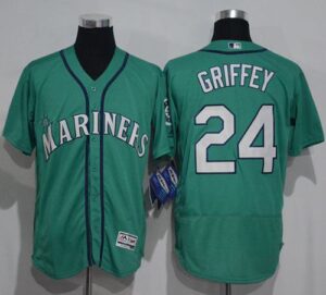 Seattle Mariners #24 Ken Griffey Green Flexbase Collection Stitched Jersey