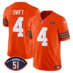 D'Andre Swift #4 Chicago Bears CHI Dick Butkus Patch Throwback Vapor Limited Jersey - All Stitched