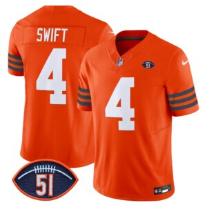 D'Andre Swift #4 Chicago Bears CHI Dick Butkus Patch Throwback Vapor Limited Jersey - All Stitched