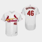 Men's St. Louis Cardinals #46 Paul Goldschmidt Majestic Home White 150th Anniversary Patch Flex Base Jersey