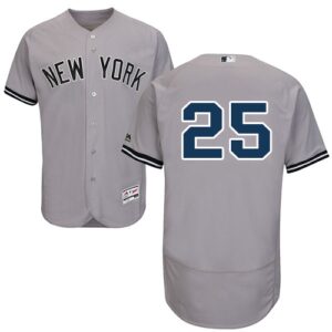 New York Yankees #25 Gleyber Torres Grey Flexbase Collection Stitched Jersey