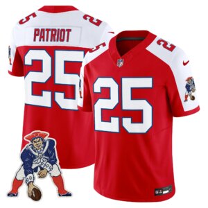 Patriot #25 New England Patriots Throwback Vapor Limited Jersey - All Stitched