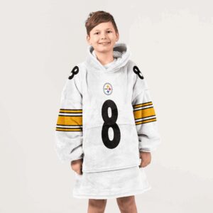 Kid 8 Pittsburgh Football Unisex Blanket Hoodie