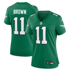 A.J. Brown Philadelphia Eagles Women's Player Jersey - Kelly Green