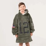 Kid C.O 12 New Orleans Football Blanket Hoodie – Olive Salute to Service