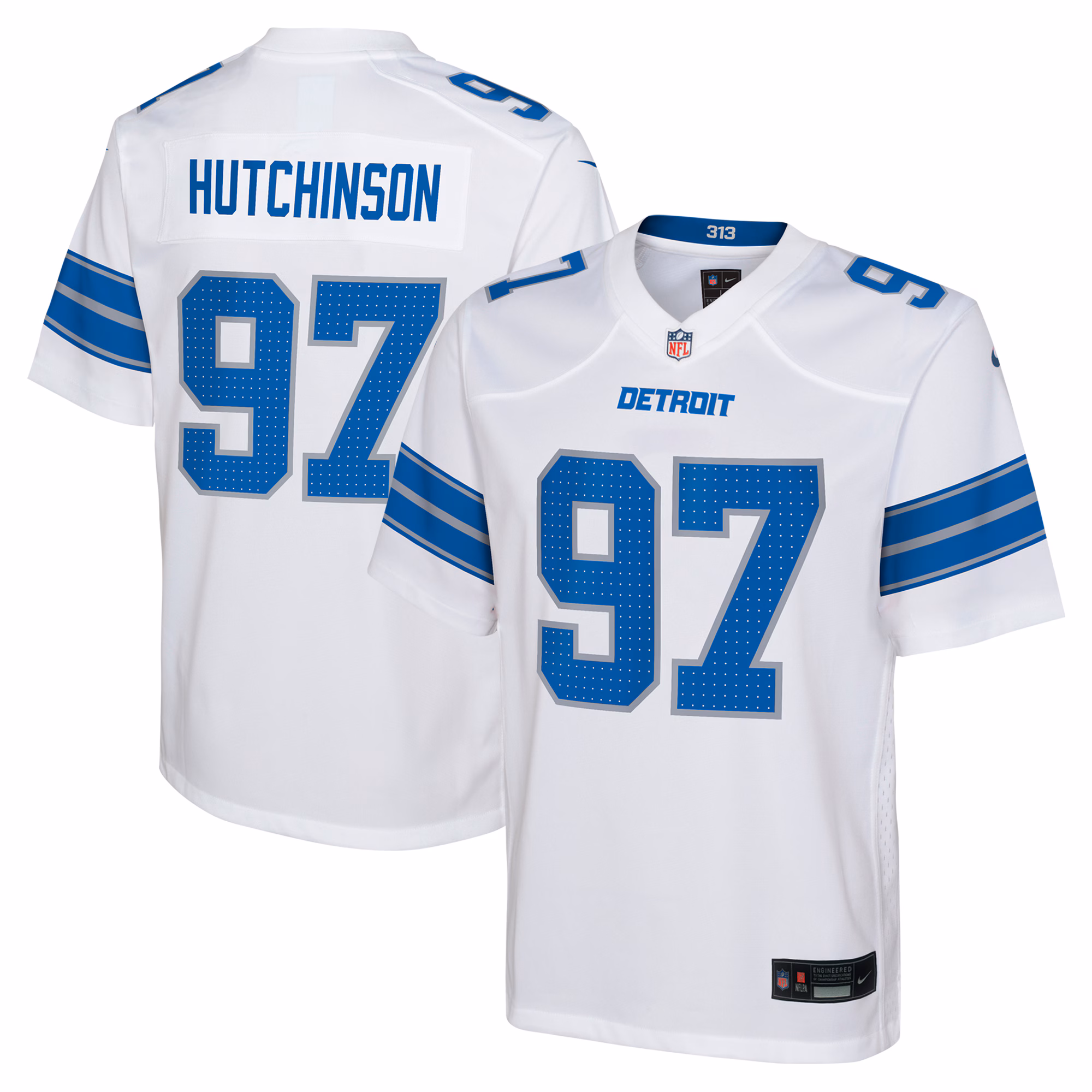 Aidan Hutchinson Detroit Lions Youth Player Game Jersey - White