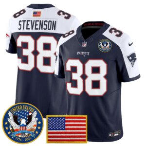 Rhamondre Stevenson #38 New England Patriots United States 250th Anniversary Patch Vapor Limited Jersey - All Stitched