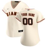 Women's San Francisco Giants #00 Cream Home Replica Custom Jersey