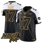 Josh Allen #17 Buffalo Bills BUF 2024 Bills Mafia Patch Gold Vapor Limited Jersey - All Stitched
