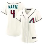 Women's  Arizona Diamondbacks Ketel Marte #4 Cream Home Replica Jersey