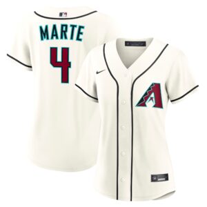 Women's  Arizona Diamondbacks Ketel Marte #4 Cream Home Replica Jersey