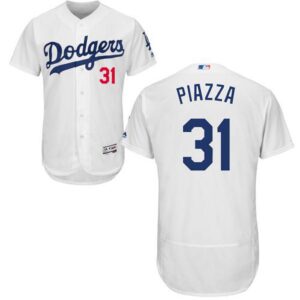 Los Angeles Dodgers #31 Mike Piazza White Flexbase Collection Stitched Jersey