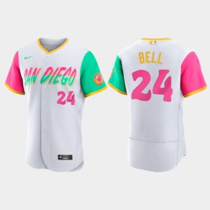 Men's San Diego Padres #24 Josh Bell 2022 City Connect Flex Base Player Jersey - White