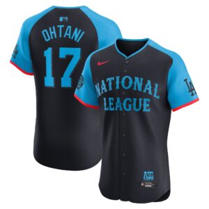 Men's National League #17 Shohei Ohtani  Navy 2024 All-Star Game Flex Base Jersey