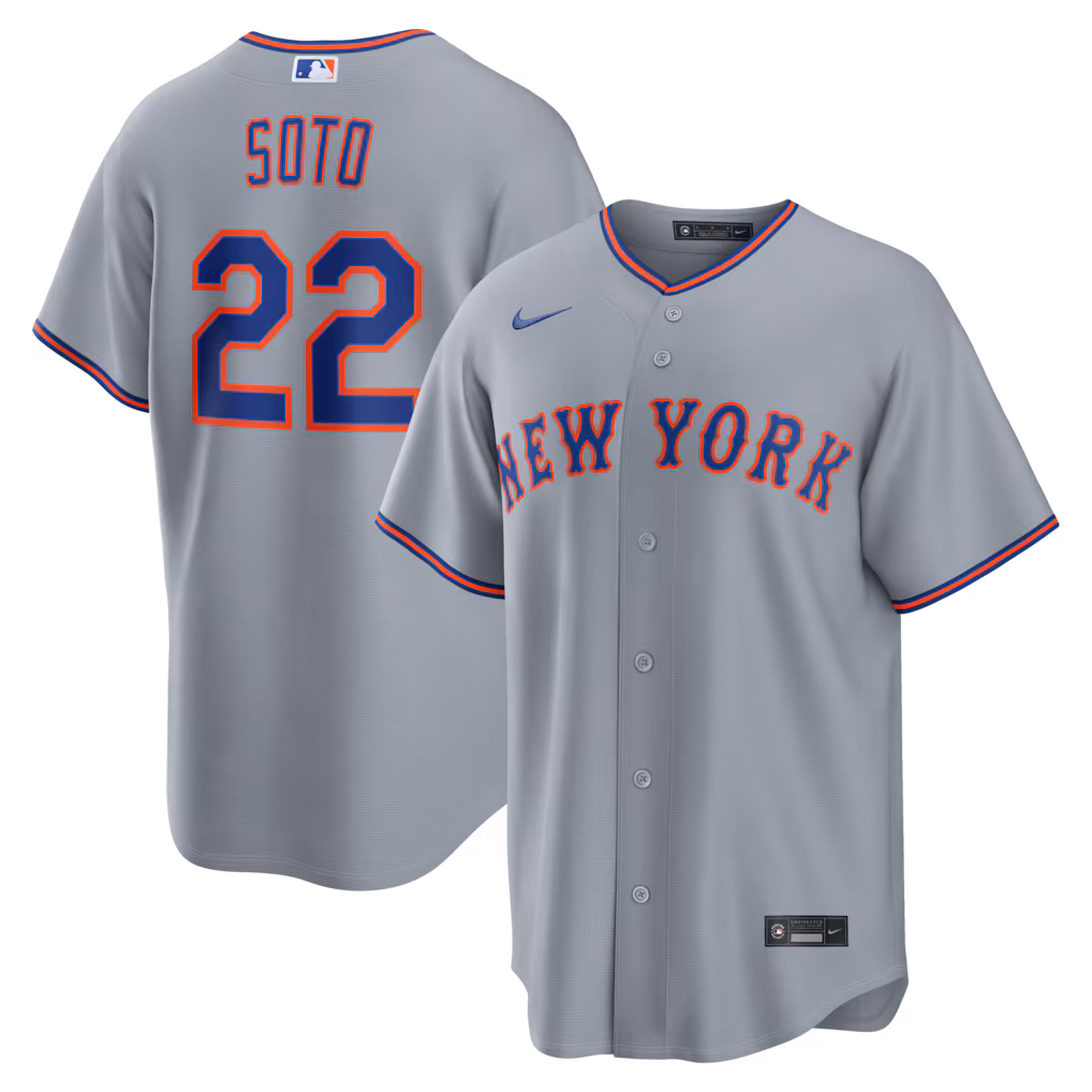 Juan Soto #22 New York Mets Gray Road Replica Jersey