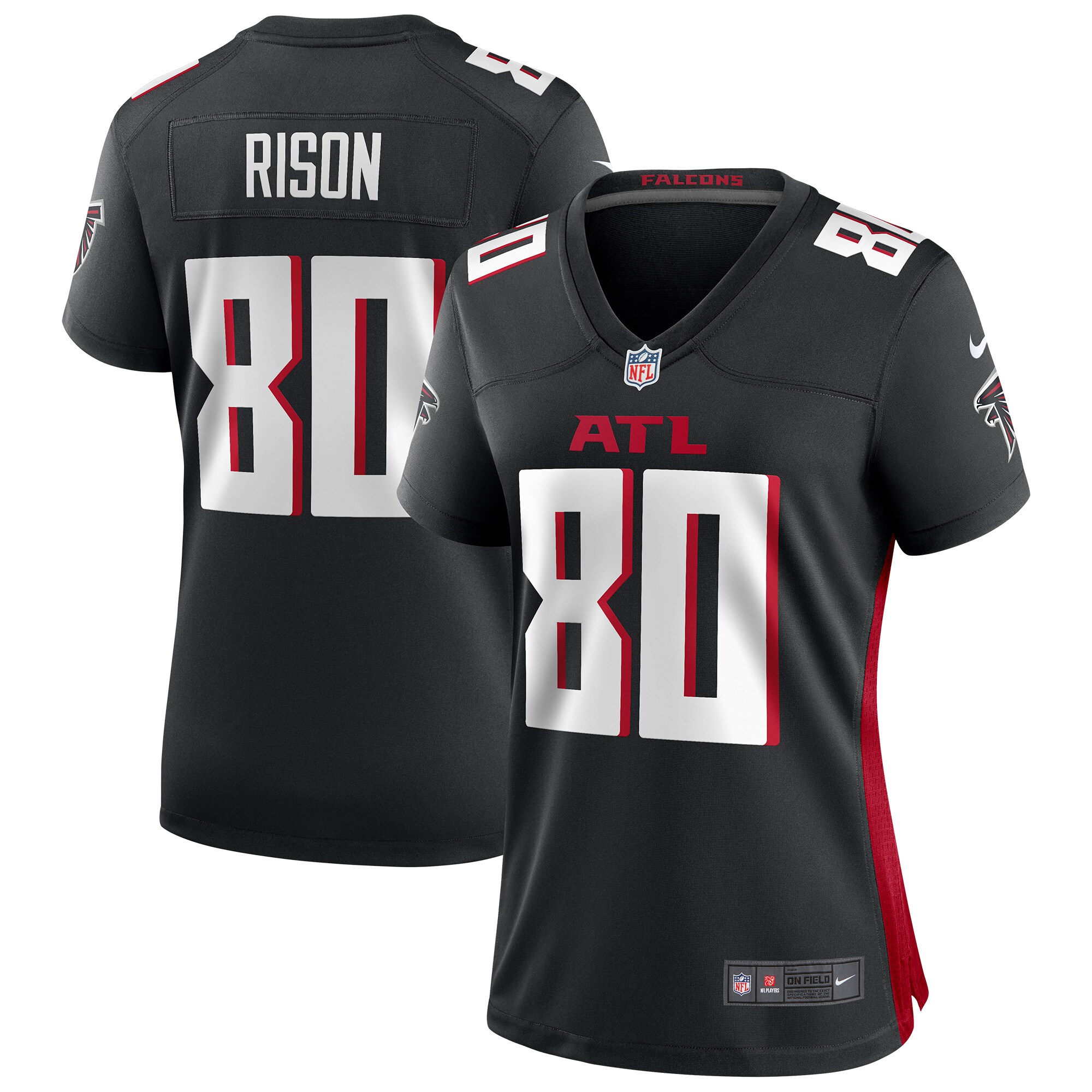 Andre Rison Atlanta Falcons Women's Game Retired Player Jersey - Black - Image 7