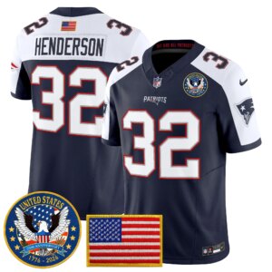 TreVeyon Henderson #32 New England Patriots United States 250th Anniversary Patch Vapor Limited Jersey - All Stitched
