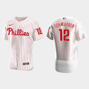 Men's Philadelphia Phillies #12 Kyle Schwarber White Home Flex Base Jersey