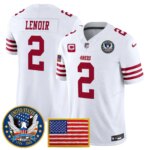 Deommodore Lenoir #2 San Francisco 49ers United States 250th Anniversary Patch Vapor Limited Jersey - All Stitched